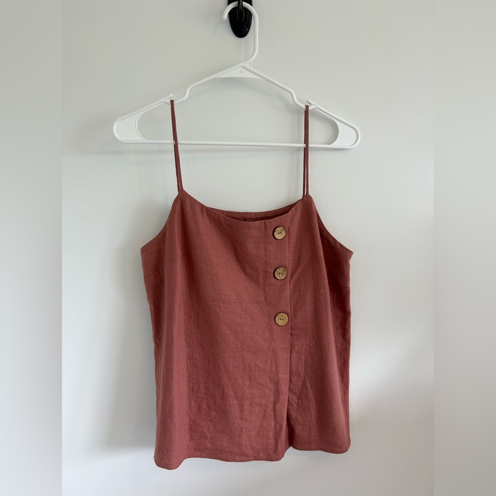 Topshop pink button cami